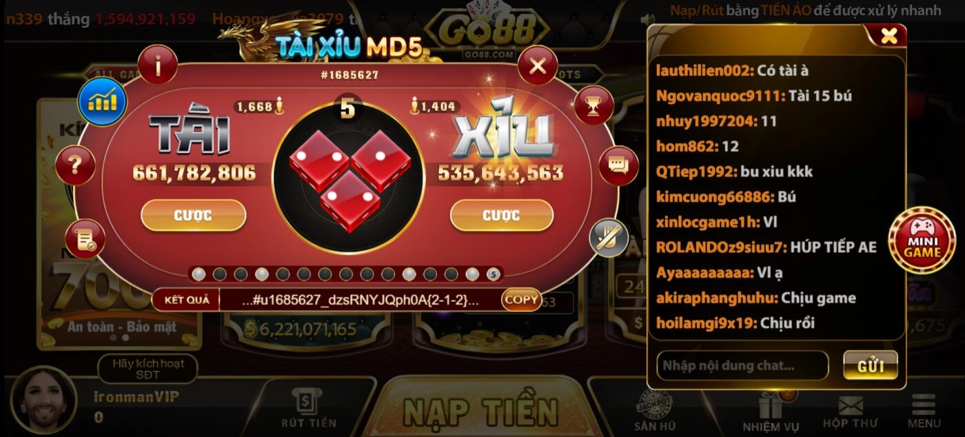 Tài Xỉu MD5 là phiên bản nâng cấp của game Tài Xỉu trực tuyến