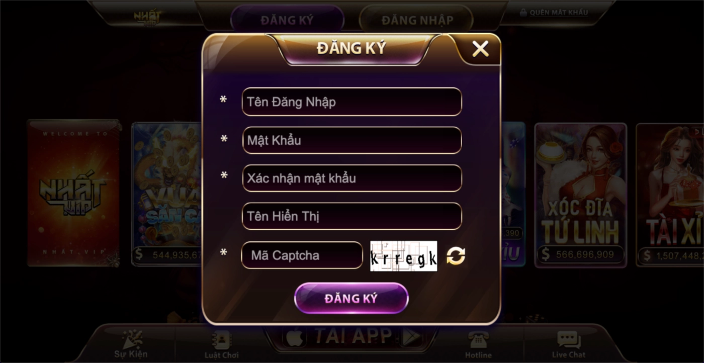 Đăng ký tham gia Nhất Vip