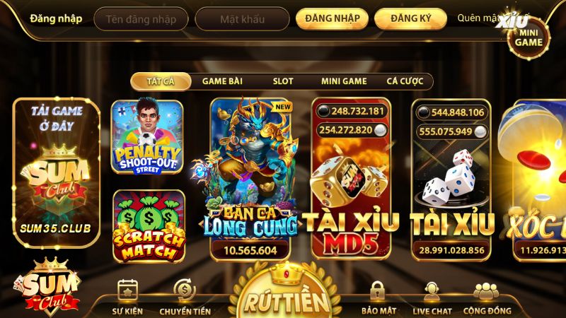 Thiết kế trang chủ cổng game Sumclub đẹp, chuyên nghiệp